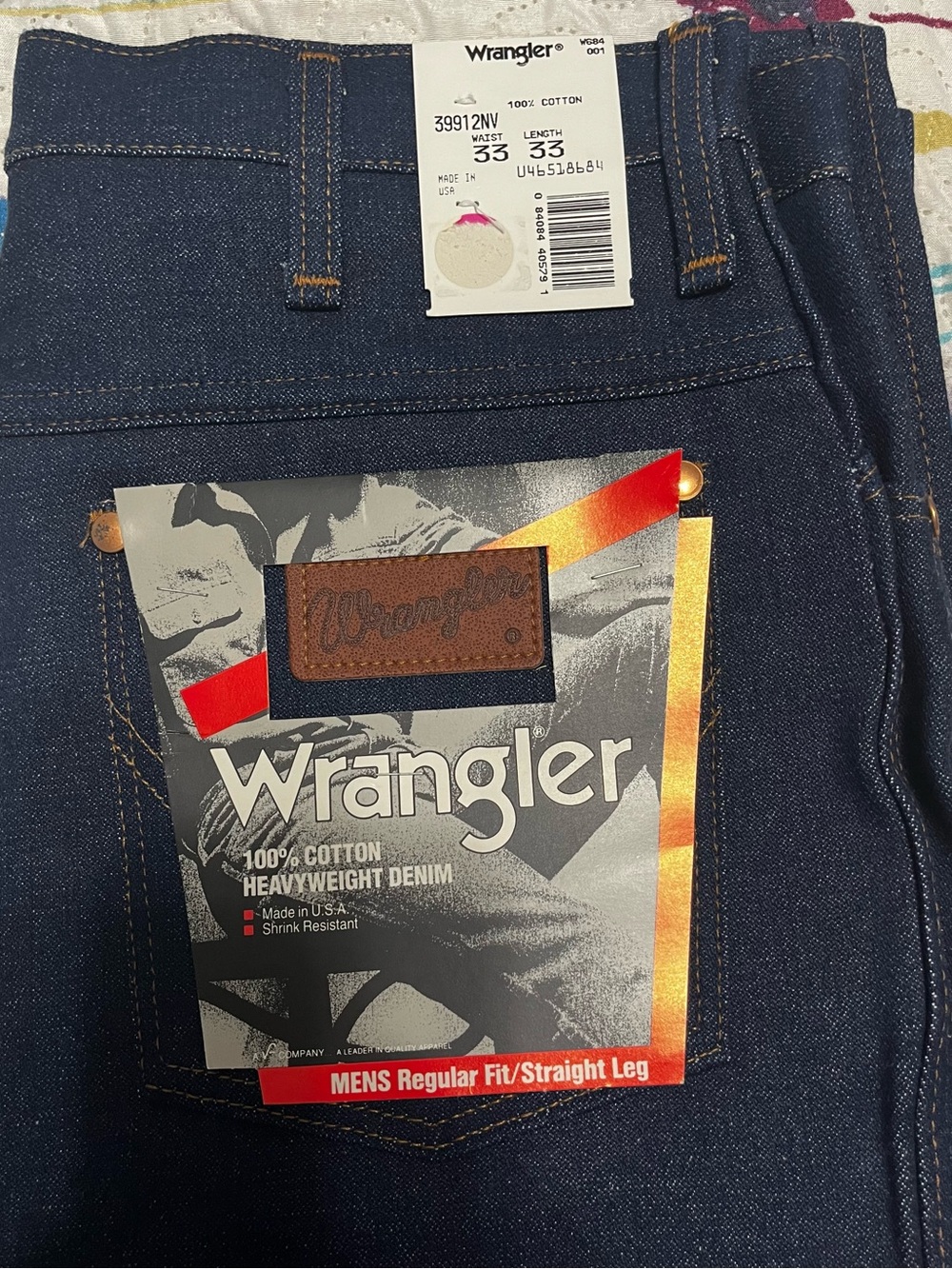 Vintage Men’s Wrangler Dark Blue Straight Leg Jeans size 33x33